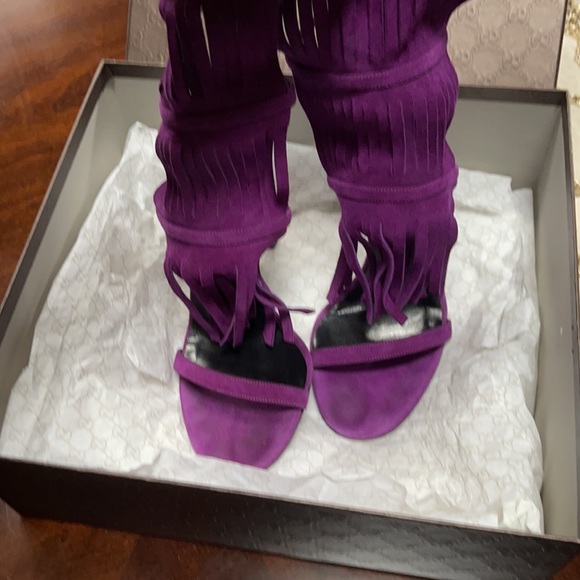 Gucci Purple Suede Heels - Picture 4 of 8